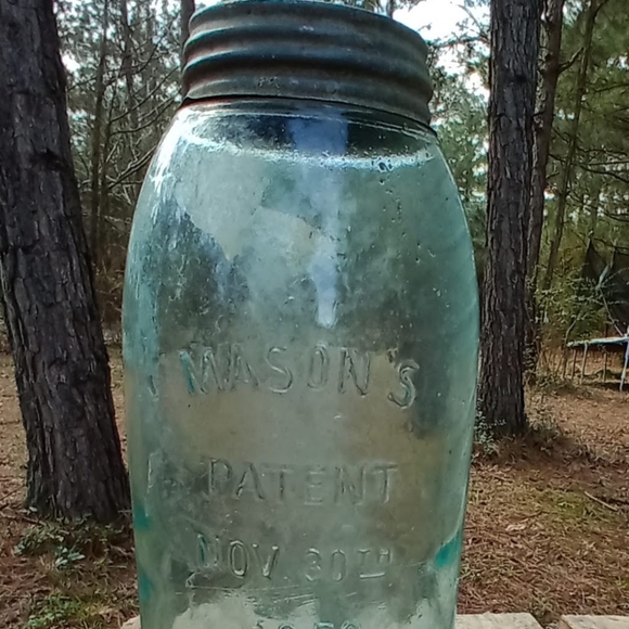 Vintage Blue Mason jar Nov 30, 1858 patent. - Picture 2 of 3